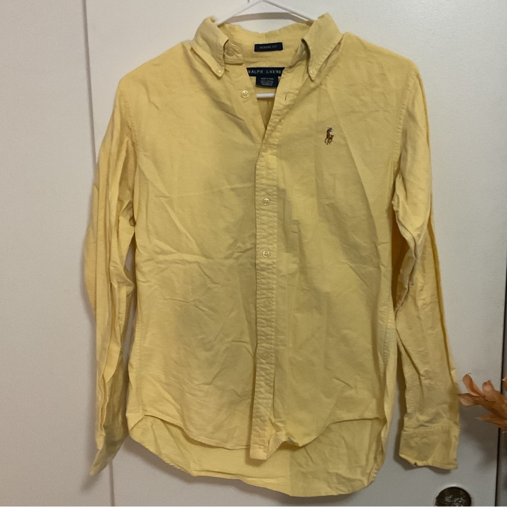 Ralph Lauren Men's Casual Yellow Button Down Shirt